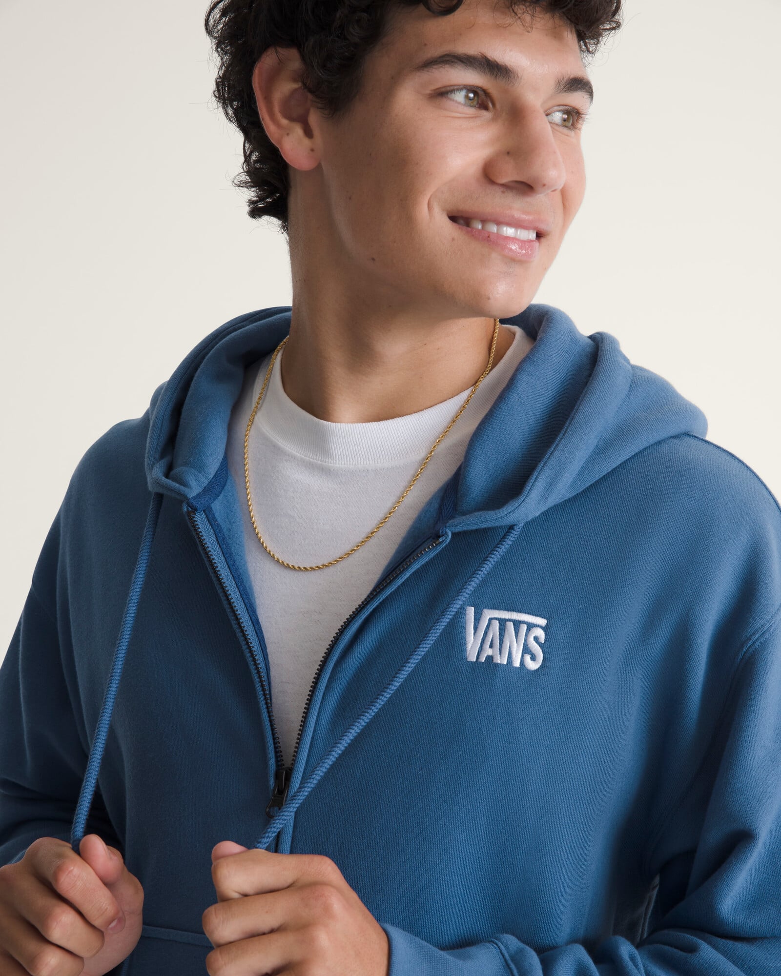 POLERÓN STRETCH LOGO ZIP AZUL VANS - 5
