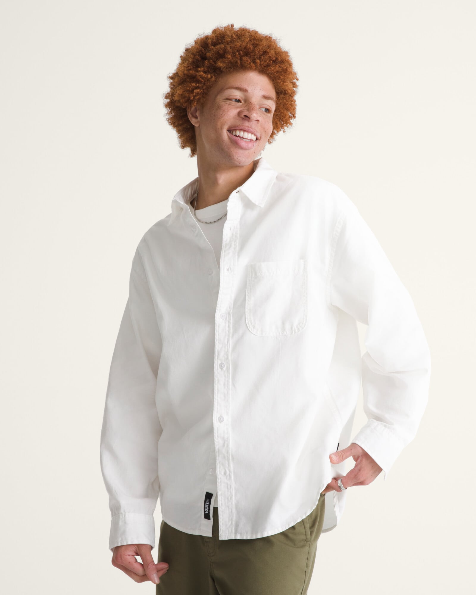 CAMISA MANGA LARGA LAWSON SOLID OXFORD BLANCO VANS - 3