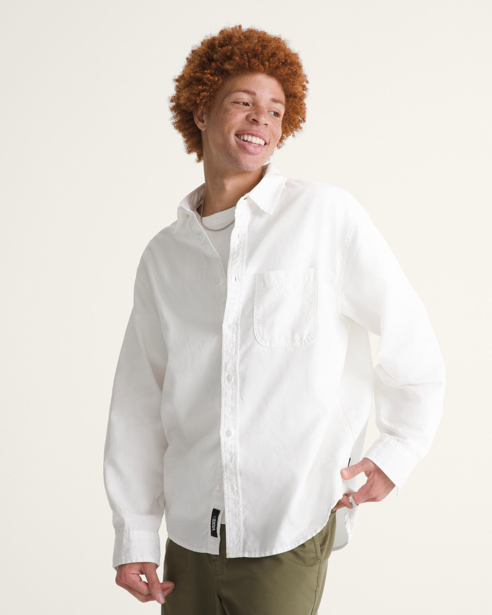 CAMISA MANGA LARGA LAWSON SOLID OXFORD BLANCO VANS - 3