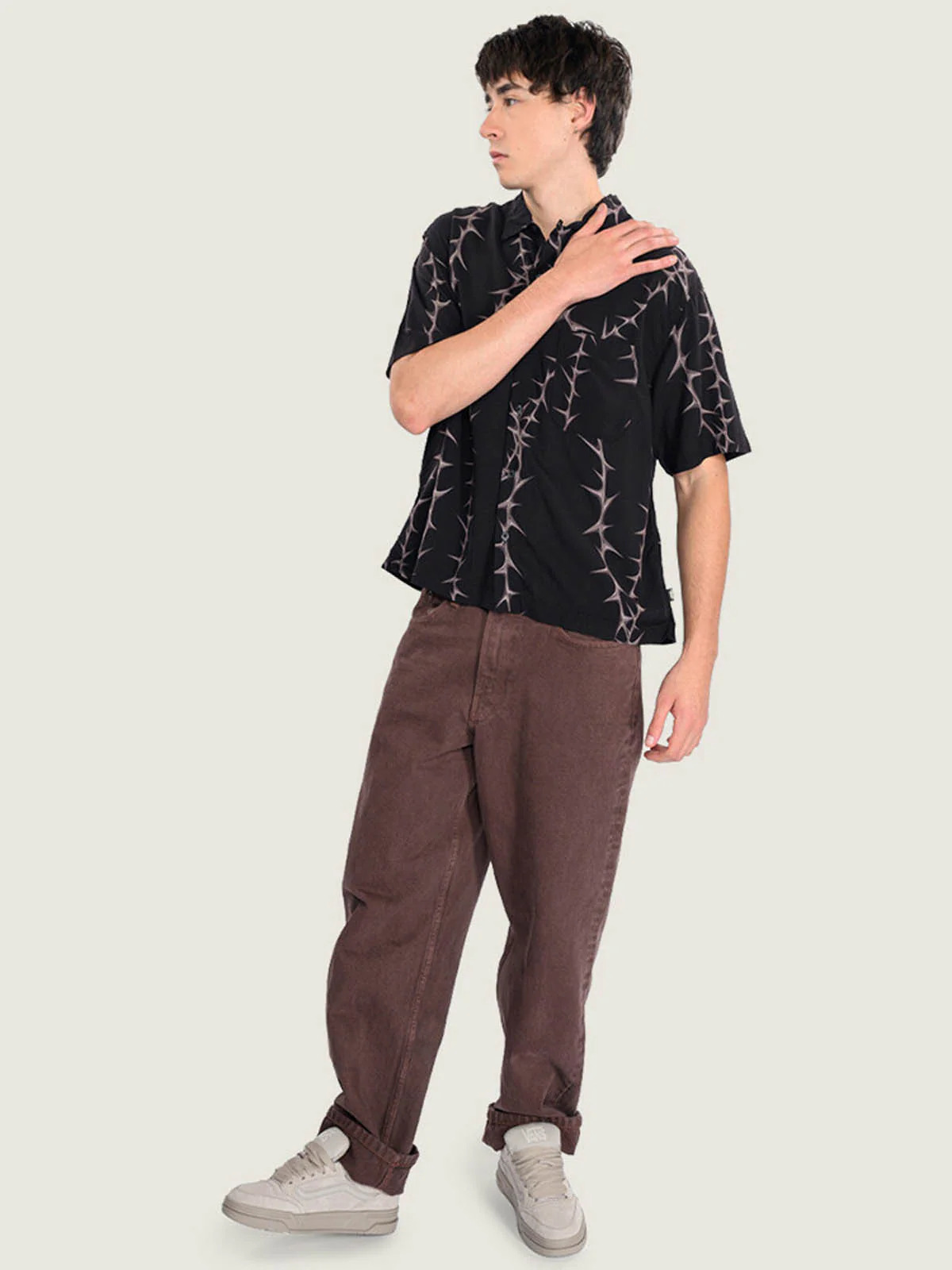 CAMISA MANGA CORTA VAN DOREN PRINTED CAMP NEGRO VANS - 4