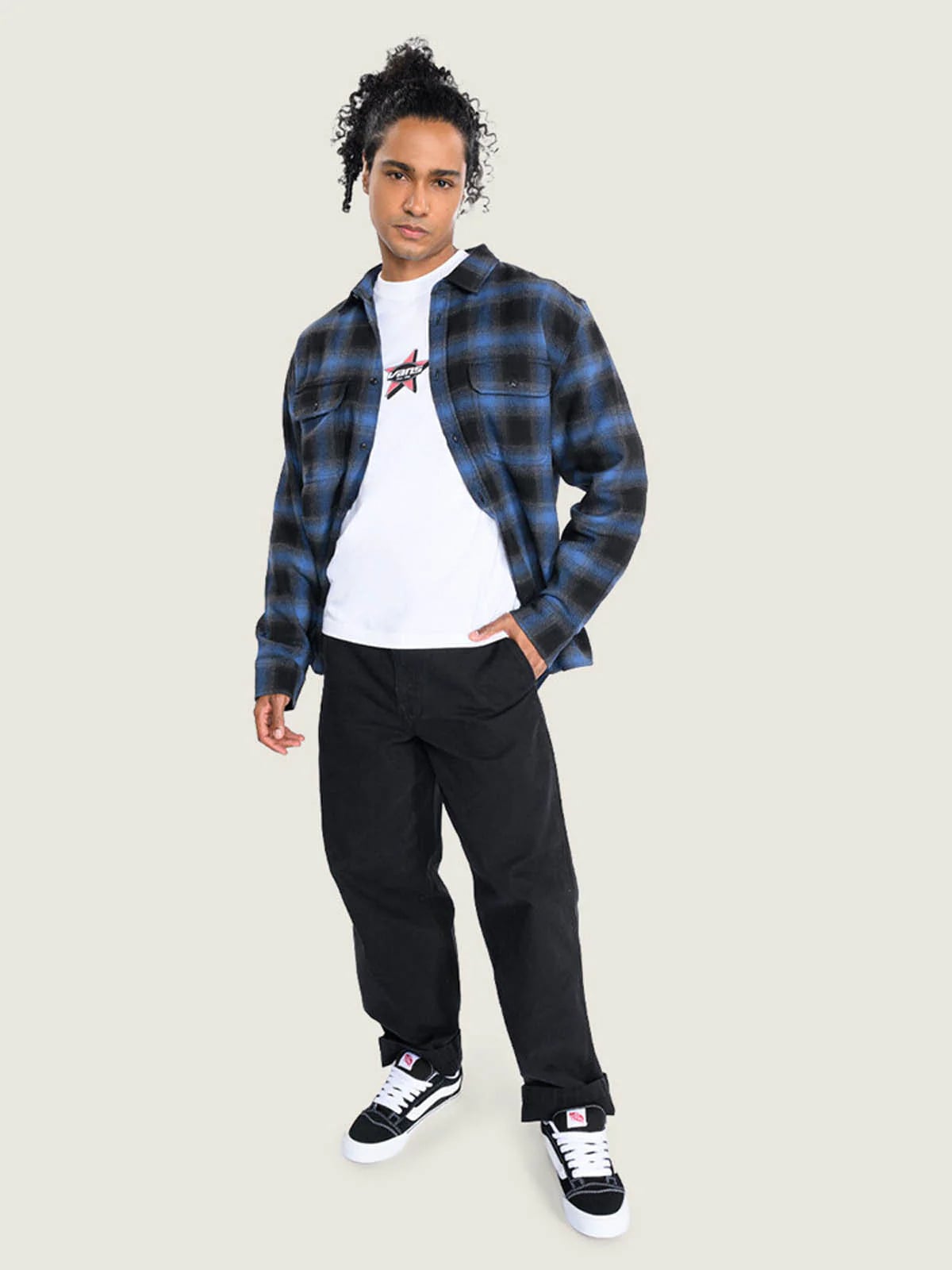 CAMISA MANGA LARGA LAWSON PLAID FLANNEL NIÑOS NEGRO VANS - 3