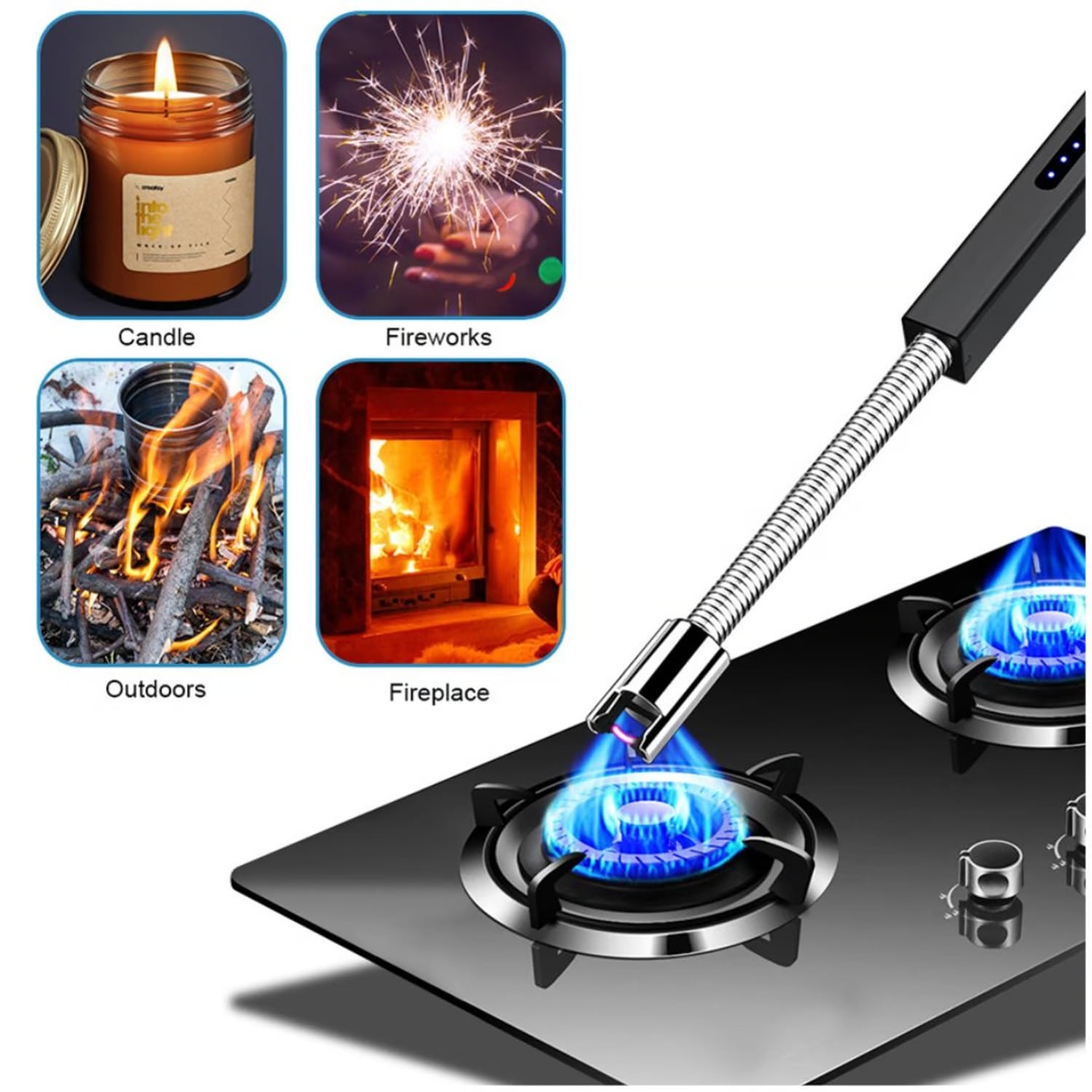 ENCENDEDOR ELÉCTRICO DE COCINA ESTUFA DE GAS BBQ RECARGABLE FLEXIBLE - 4