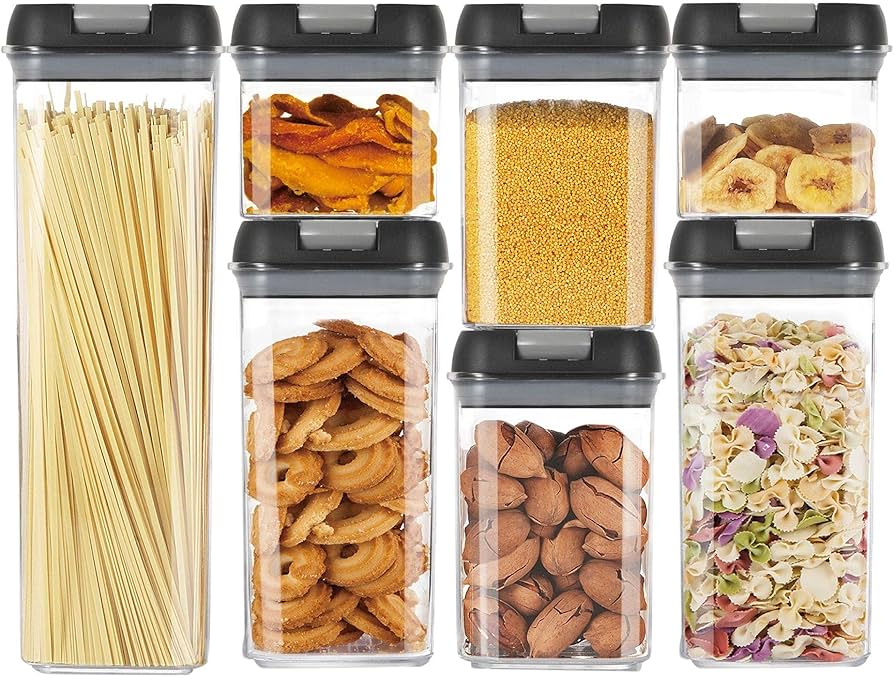 SET ORGANIZADOR DE MENESTRAS 7PZS CONTENEDOR HERMETICO ACRILICO PARA CEREALES - 2
