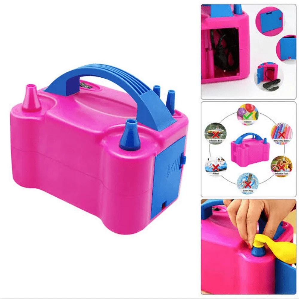 INFLADOR DE GLOBOS ELECTRICO PORTATIL DOBLE BOQUILLA 600W - 1