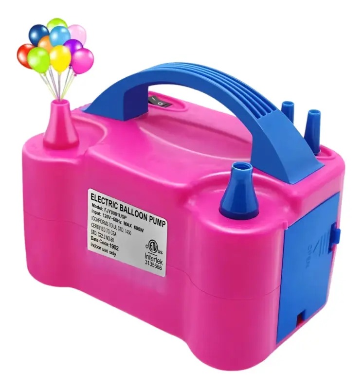INFLADOR DE GLOBOS ELECTRICO PORTATIL DOBLE BOQUILLA 600W - 2