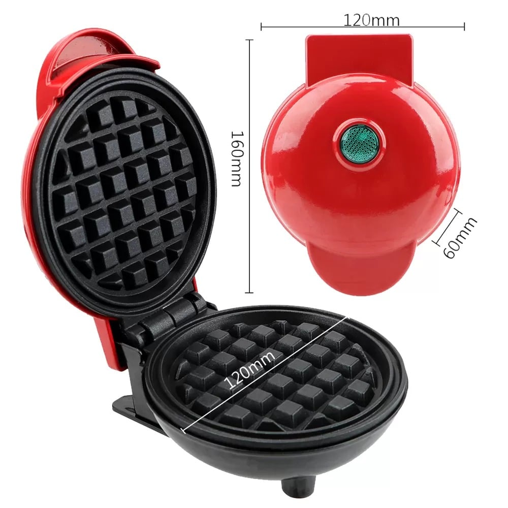 MINI WAFFLERA ELÉCTRICA GOFRES ANTIADHERENTE PORTATIL - 3