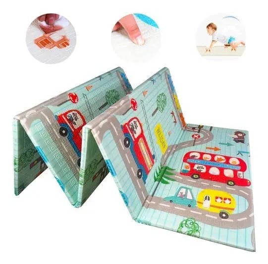 PISO PLEGABLE ALFOMBRA TAPETE PARA BEBE NIÑOS KINDER NIÑOS 2M X 1.8M REVERSIBLE GATEO - 2