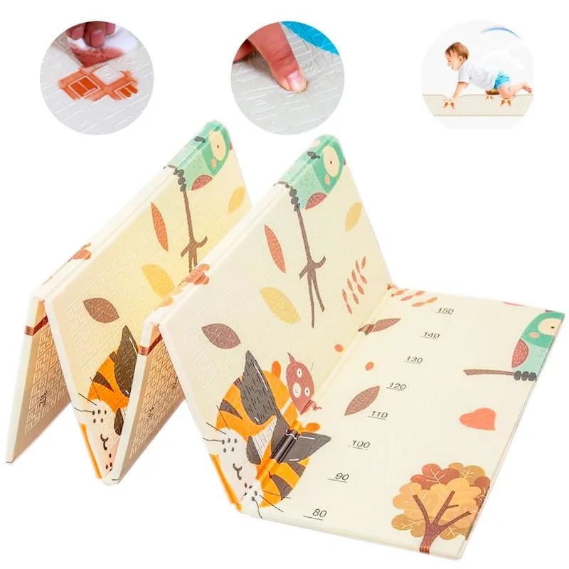 PISO PLEGABLE ALFOMBRA TAPETE PARA BEBE NIÑOS KINDER NIÑOS 2M X 1.8M REVERSIBLE GATEO - 3