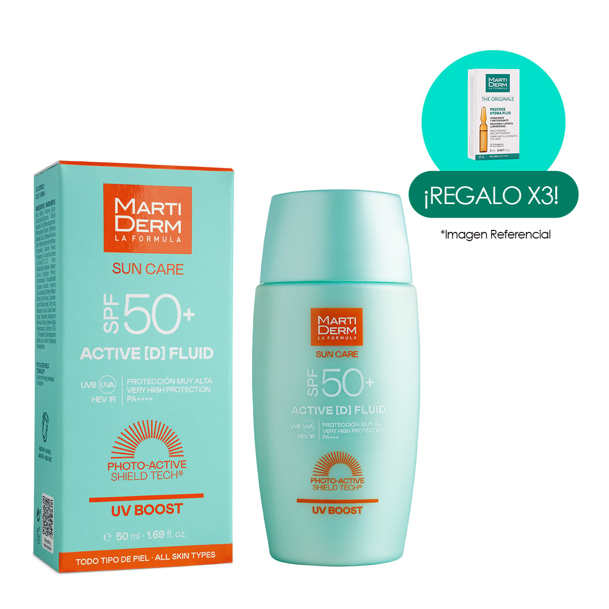 PROTECTOR SOLAR ACTIVE [D] FLUID FPS50+ SUN CARE 50ML MARTIDERM - 1