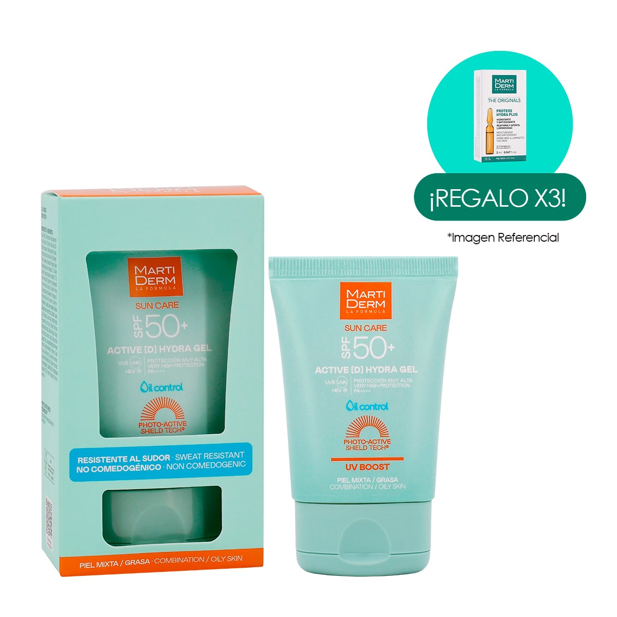 PROTECTOR SOLAR ACTIVE [D] HYDRA GEL FPS 50+ SUN CARE 50ML MARTIDERM - 1