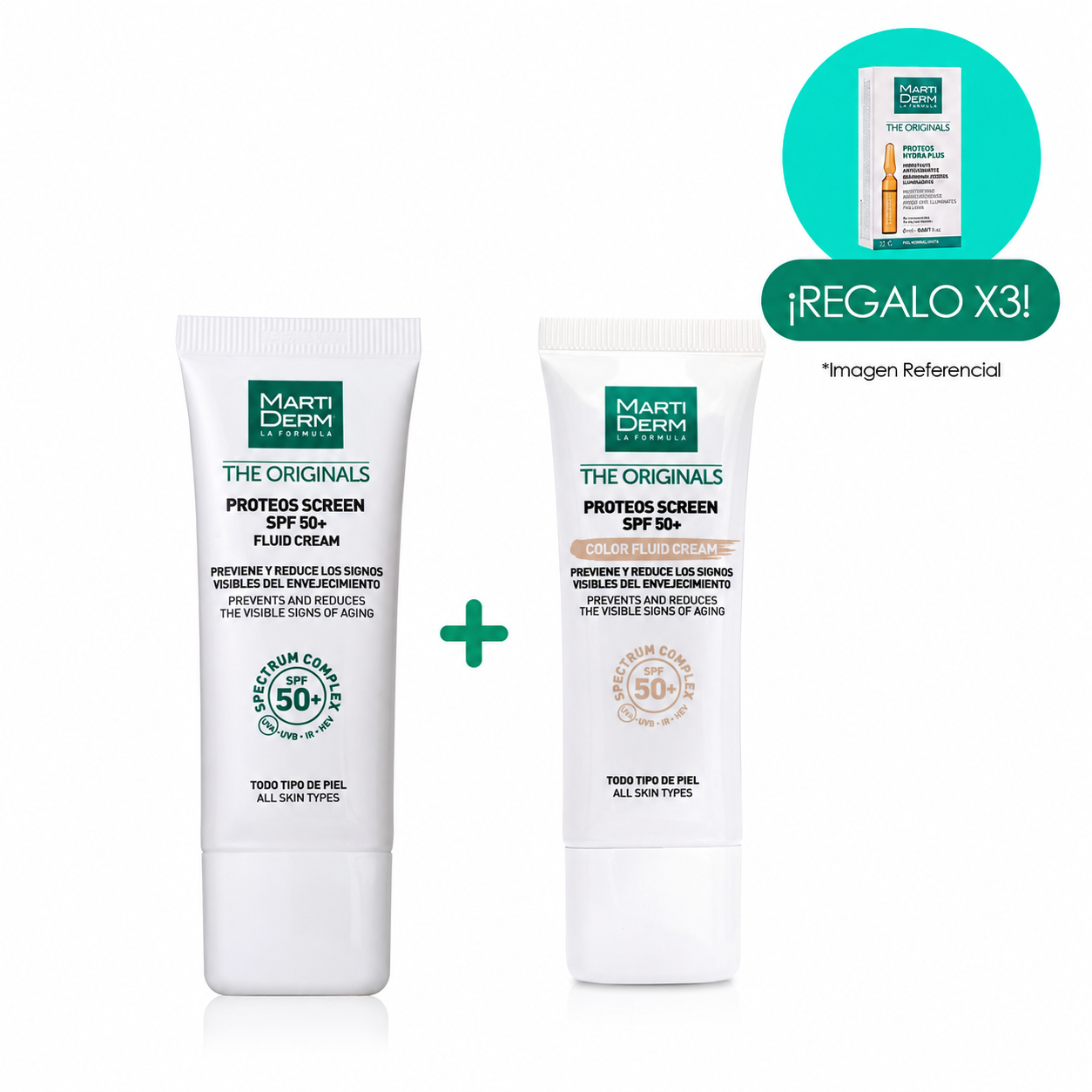 PACK PROTECCION SOLAR PROTEOS SCREEN SPF 50 + PROTEOS SCREEN SPF 50 CON COLOR - 1