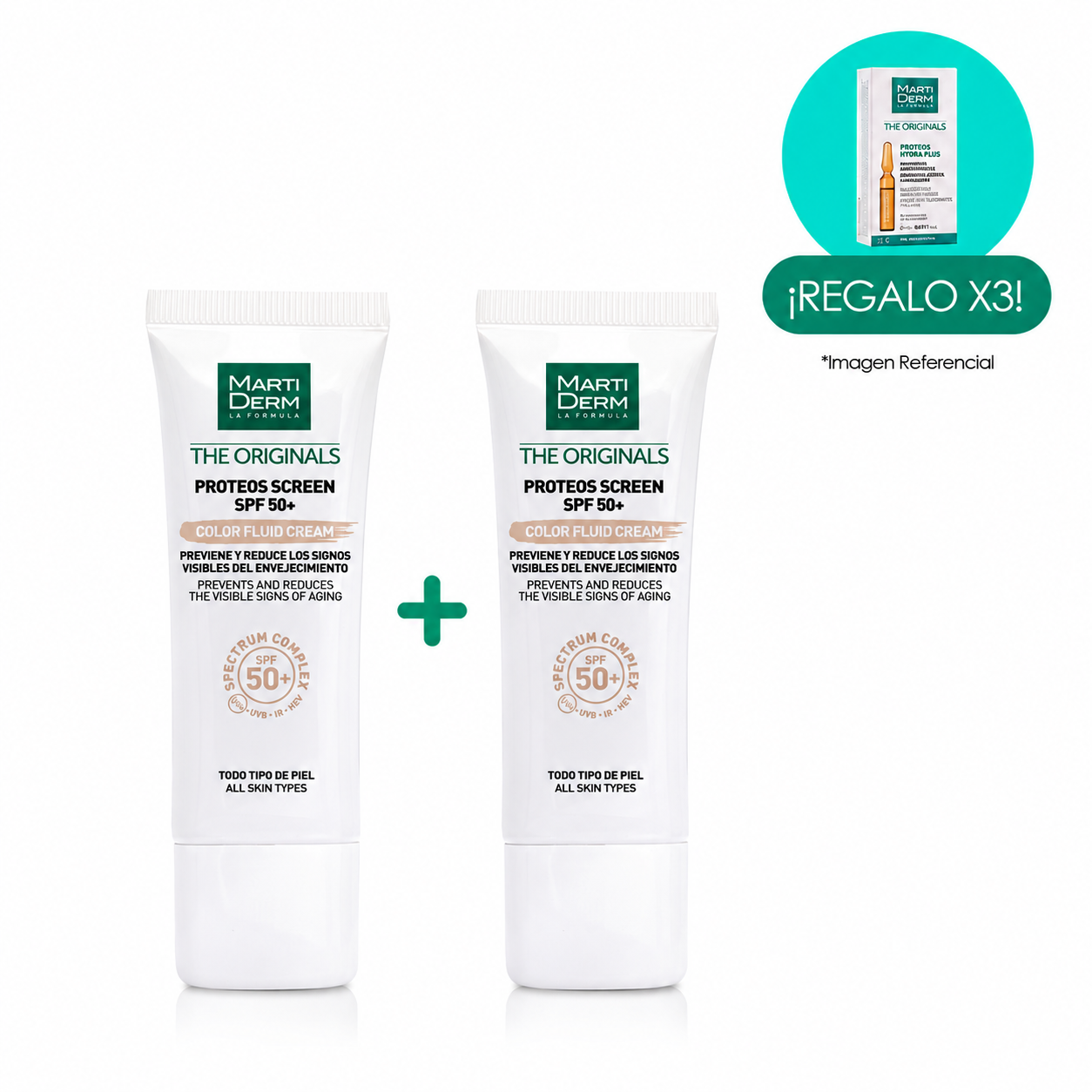 PACK PROTECCION SOLAR PROTEOS SCREEN SPF 50 CON COLOR + PROTEOS SCREEN SPF 50 CON COLOR - 1