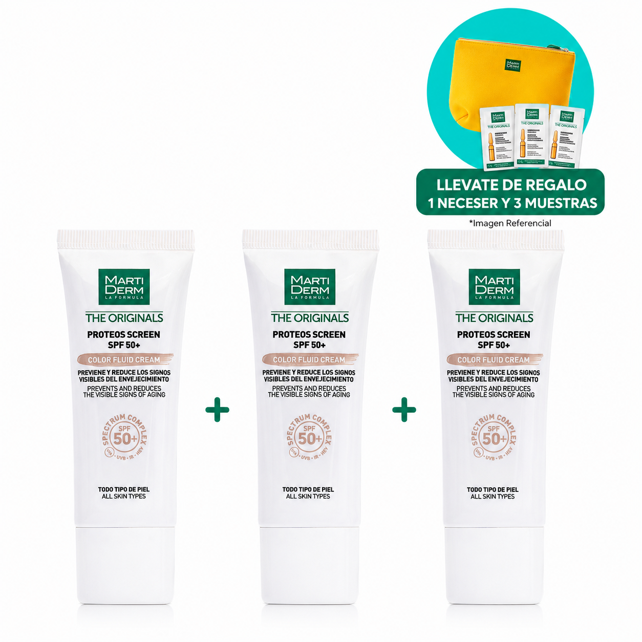 PACK PROTECCION SOLAR X3 PROTEOS SCREEN SPF 50+ CON COLOR - 1