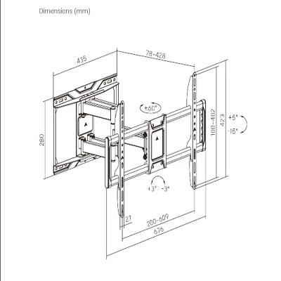 RACK JP80 32 A 95' PANTOGRAFO PLEGABLE PARA TV - 2