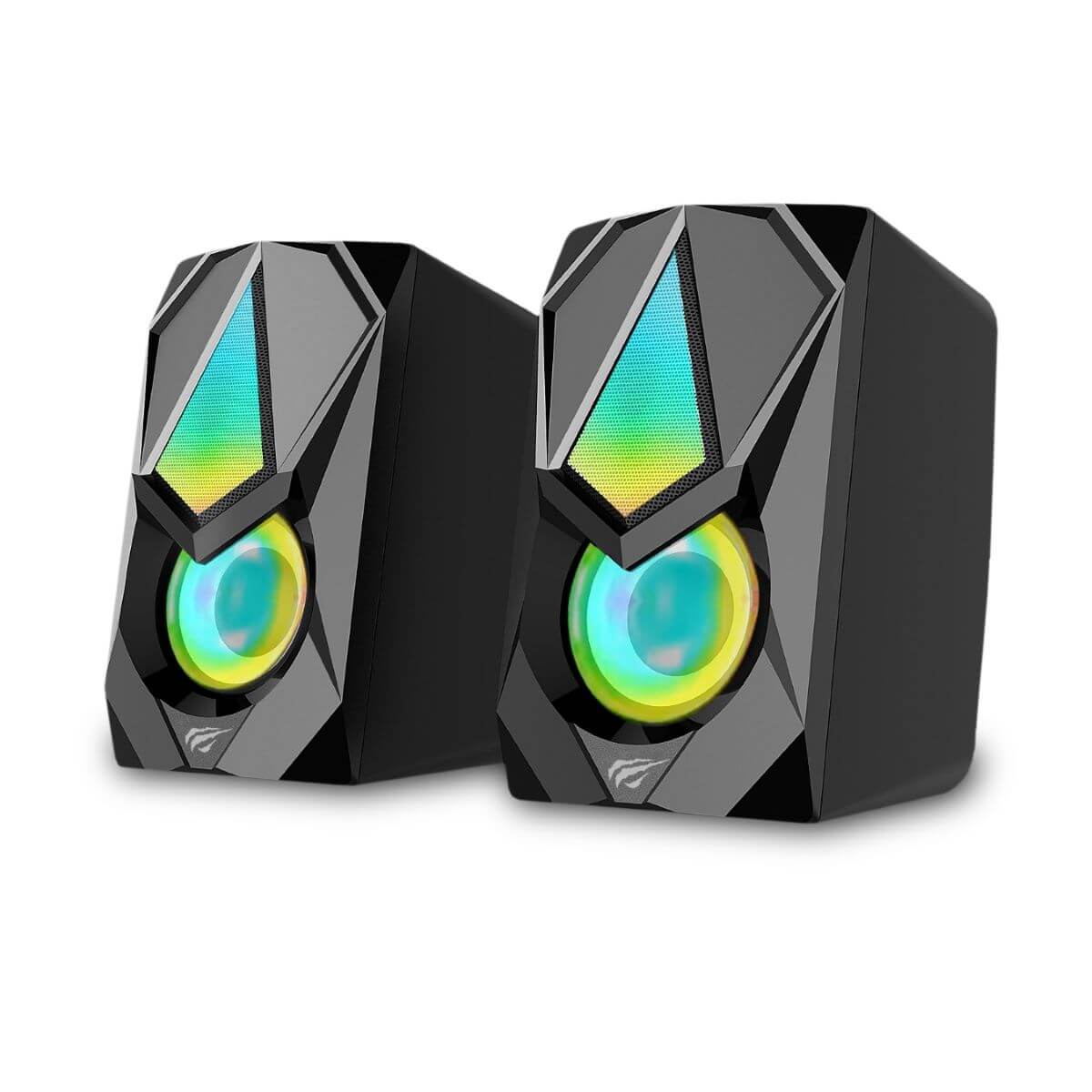 PARLANTE GAMER RGB GAMENOTE HAVIT SK563, 2.0 AUDIO ESTÉREO PARA PC, LAPTOP C/NEGRO - 1