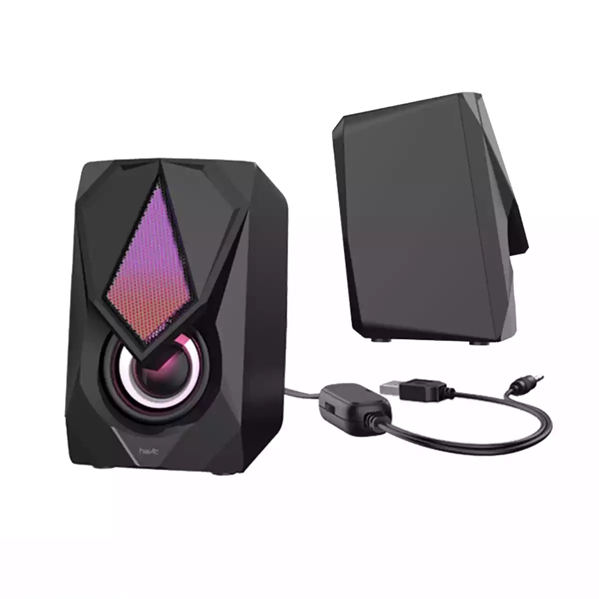 PARLANTE GAMER RGB GAMENOTE HAVIT SK563, 2.0 AUDIO ESTÉREO PARA PC, LAPTOP C/NEGRO - 2