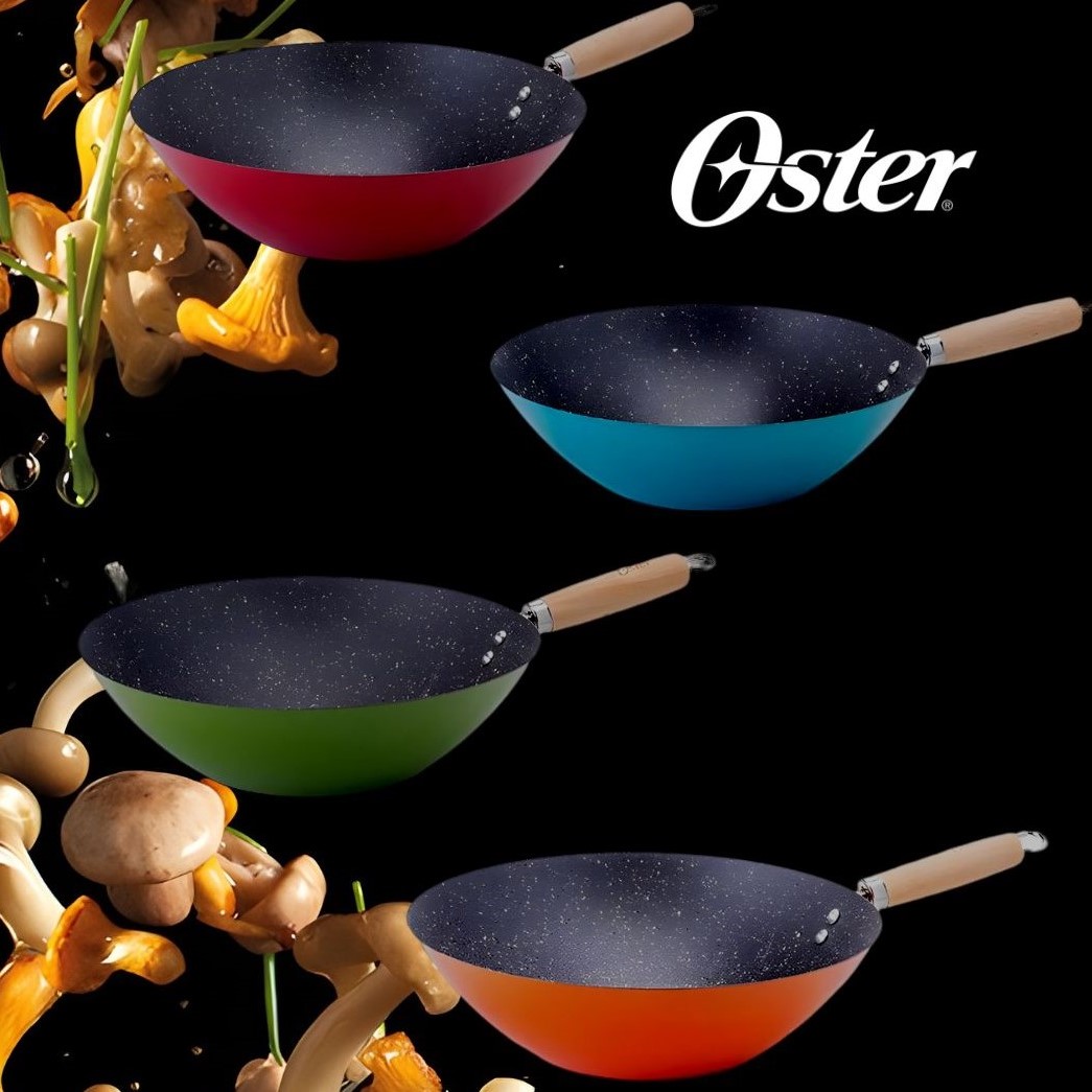 WOK DE ACERO AL CARBONO 30CM OSTER DENALI, RENDIMIENTO LEGENDARIO DISEÑADO PARA DURAR COLOR VERDE - 6