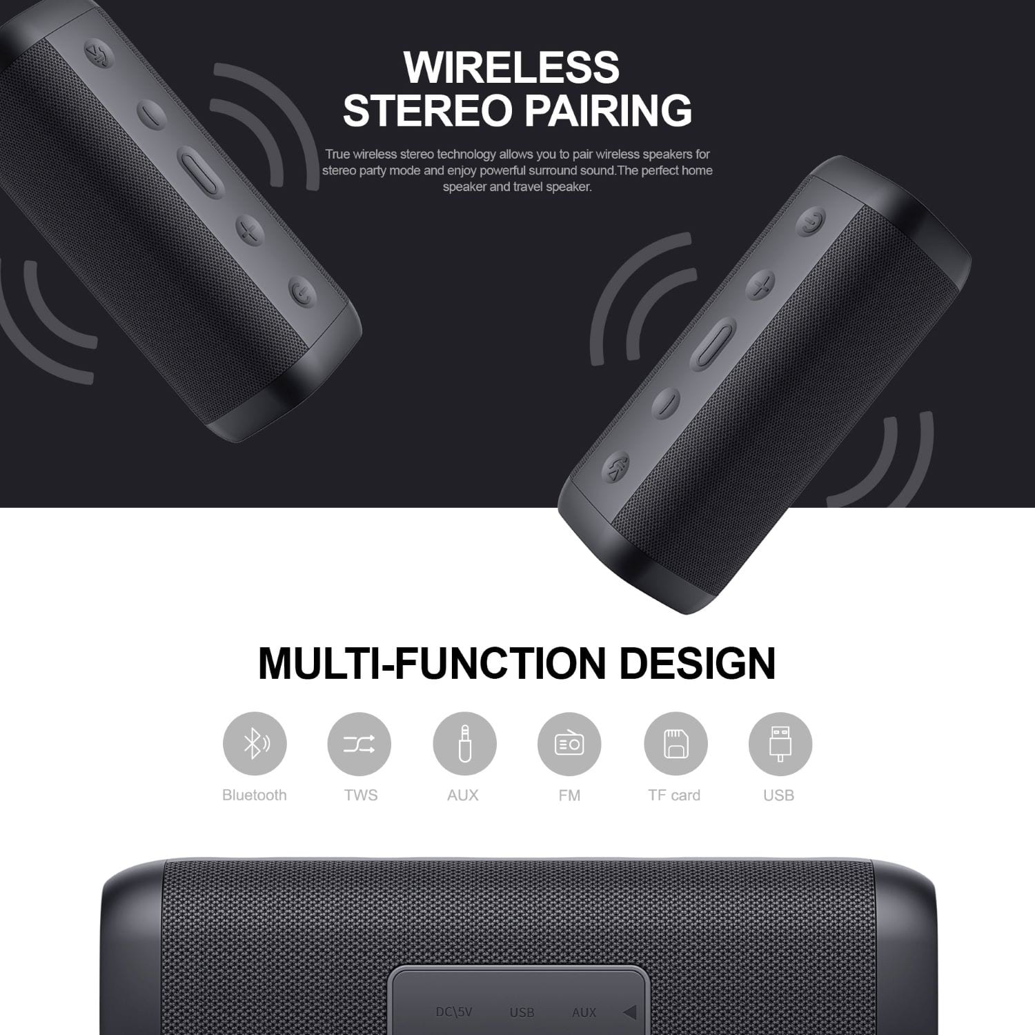 PARLANTE BLUETOOTH MULTIFUNCIÓN HAVIT SK835BT IPX5 PORTÁTIL NE - 5