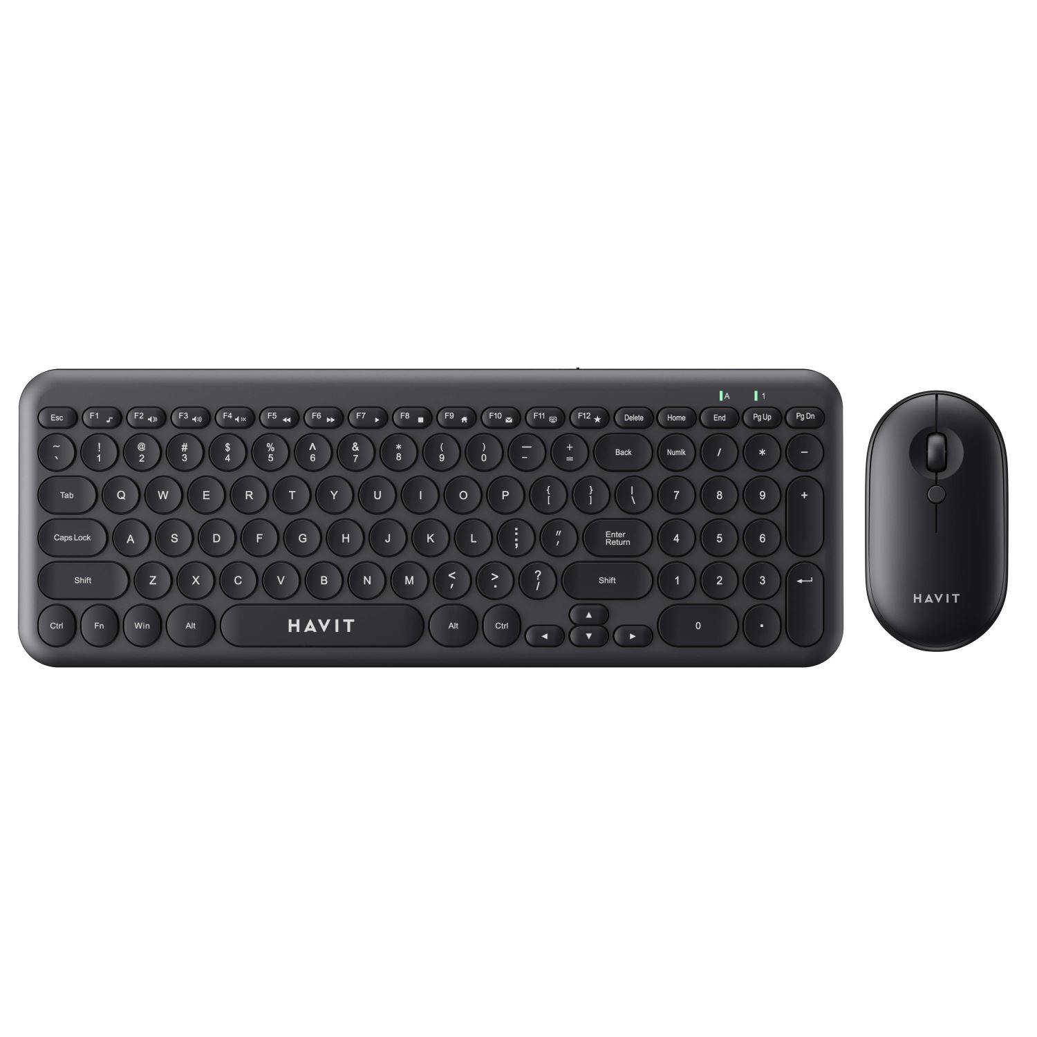 COMBO TECLADO Y MOUSE INALÁMBRICO HAVIT KB254GCM NEGRO - 1