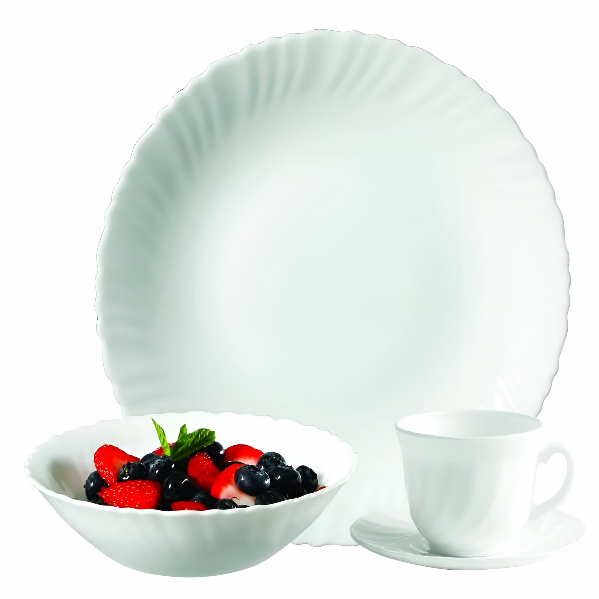 JUEGO VAJILLA OPAL GLASS 16 PIEZAS OSTER ALPINE CREST BLANCO - 1
