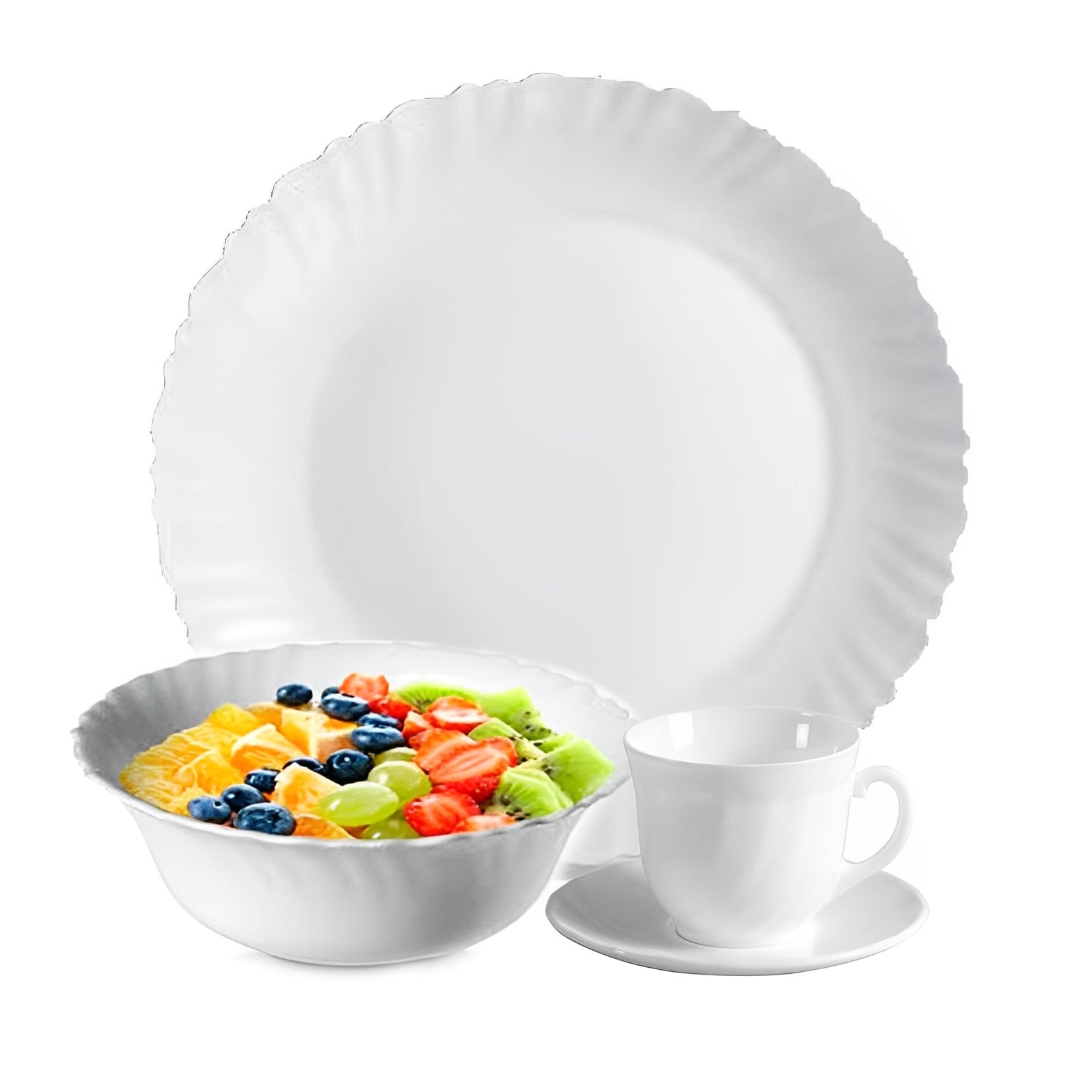 JUEGO VAJILLA OPAL GLASS 16 PIEZAS OSTER ALPINE CREST BLANCO - 3