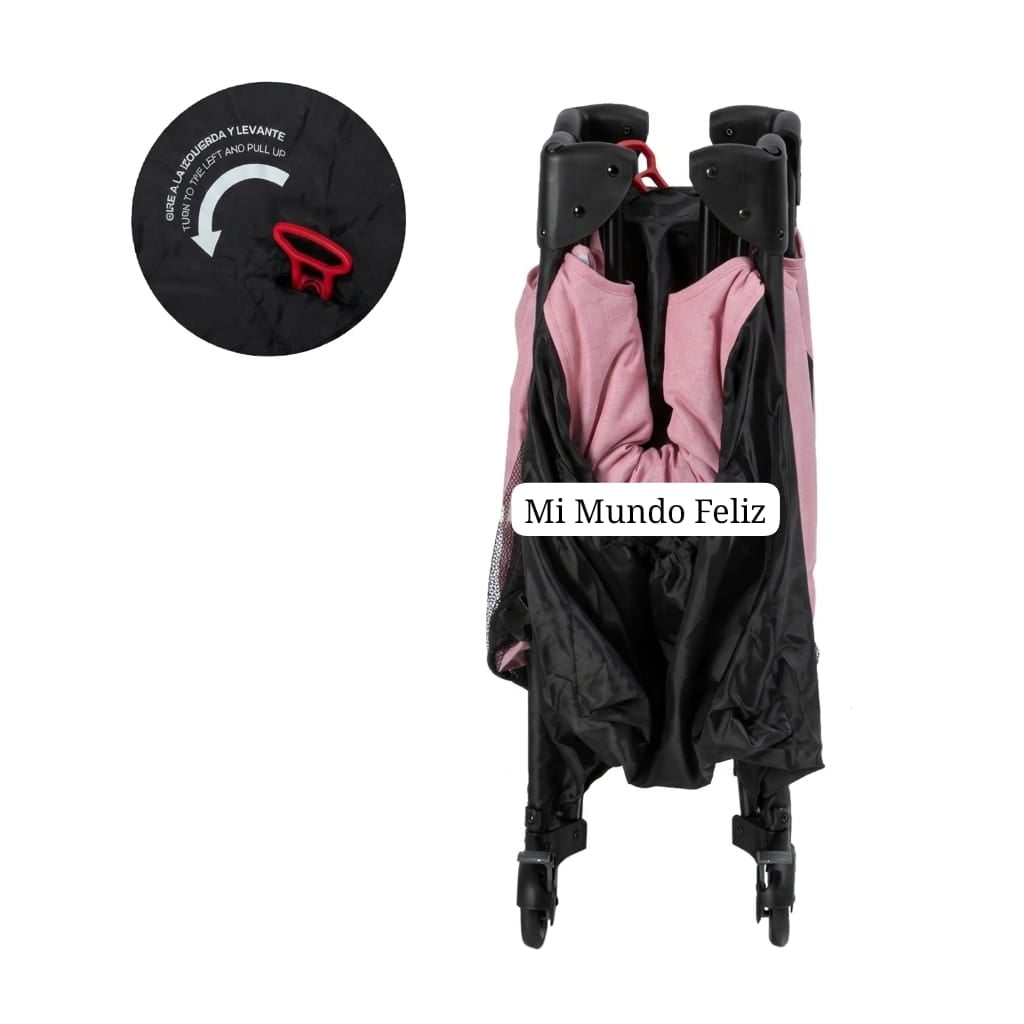 EBABY CUNA CORRAL MECEDORA PARA BEBE COLECHO ROSA - 3