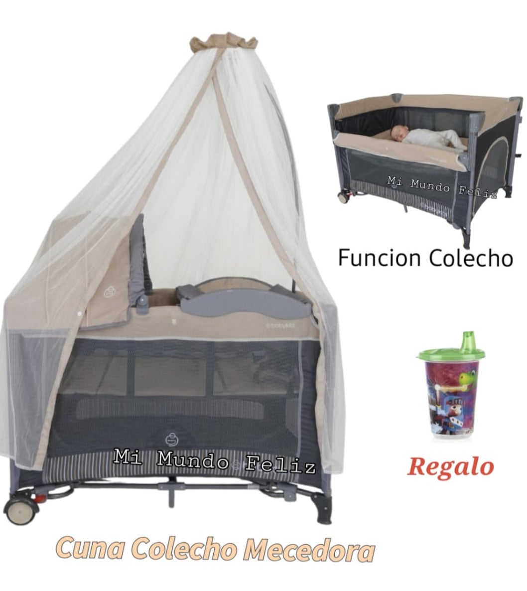 CUNA COLECHO CON MECEDOR CREMA UNISEX - 1