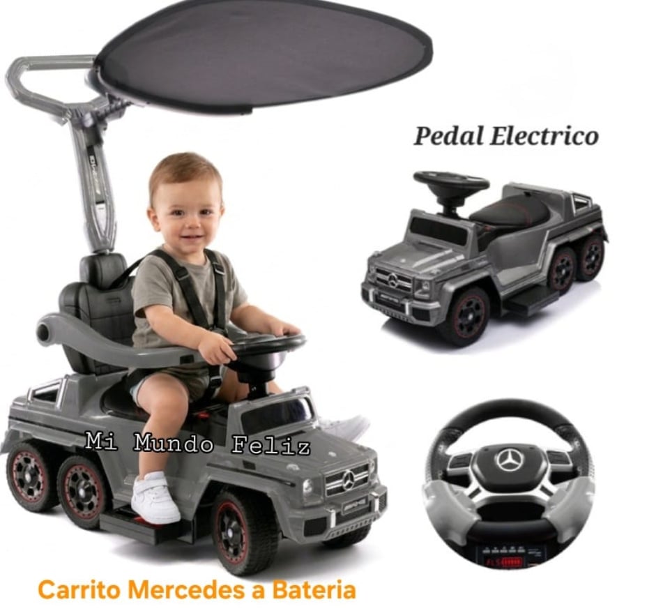 VEHÍCULO MERCEDES BENZ BUGGIE CARRITO PARA NIÑOS PEDAL ELECTRICO NEGRO - 1