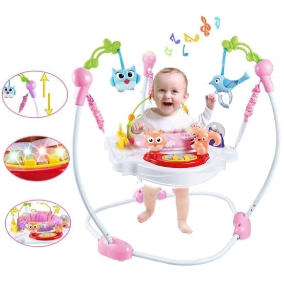 SALTARIN PARA BEBE ASIENTO GIRATORIO NIVELES ALTURA ROSADO - 2