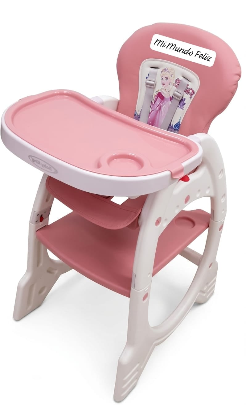 SILLA DE COMER PARA BEBE 3 EN 1 CARPETA MECEDORA ROSADA - 2