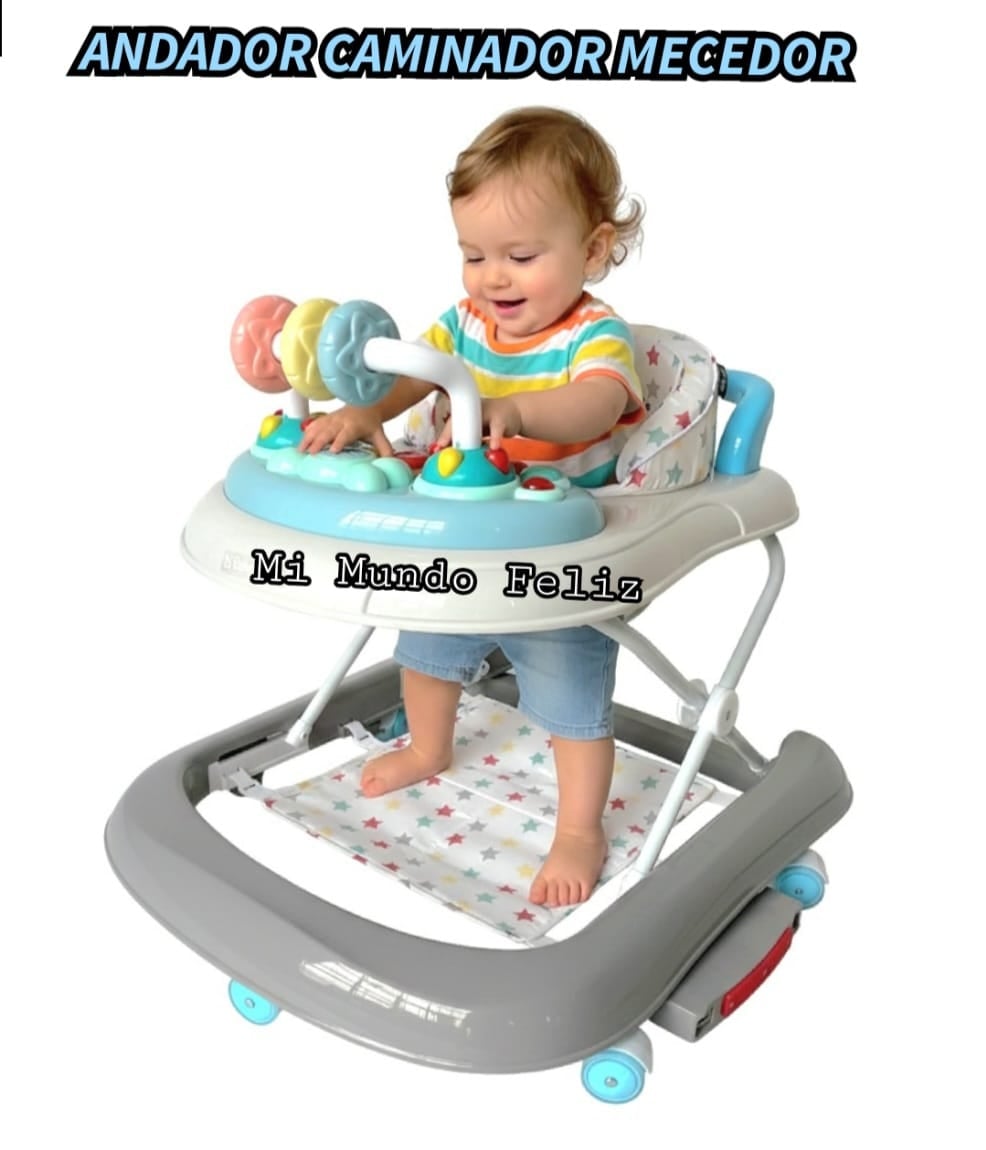 ANDADOR DE BEBE MULTIFUNCION 3 EN 1 CELESTE PASTEL - 1