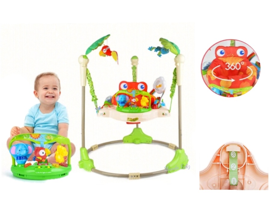 SALTARIN DE BEBE JUMPERO ASIENTO GIRATORIO MUSICAL LUCES JUNGLA - 1