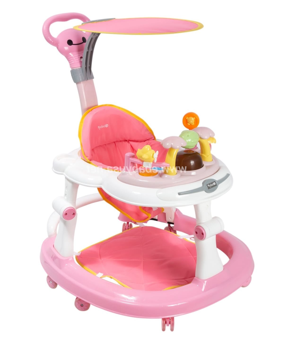 ANDADOR PARA BEBE CON SOMBRILLA GUIADOR ROSADO - 2