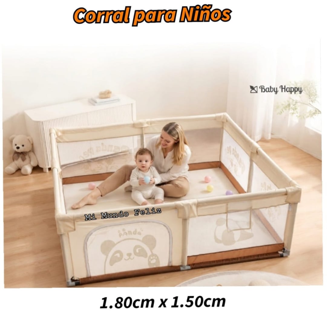CORRAL PARA BEBE CON ENTRADA BEIGE CORRALITO - 1