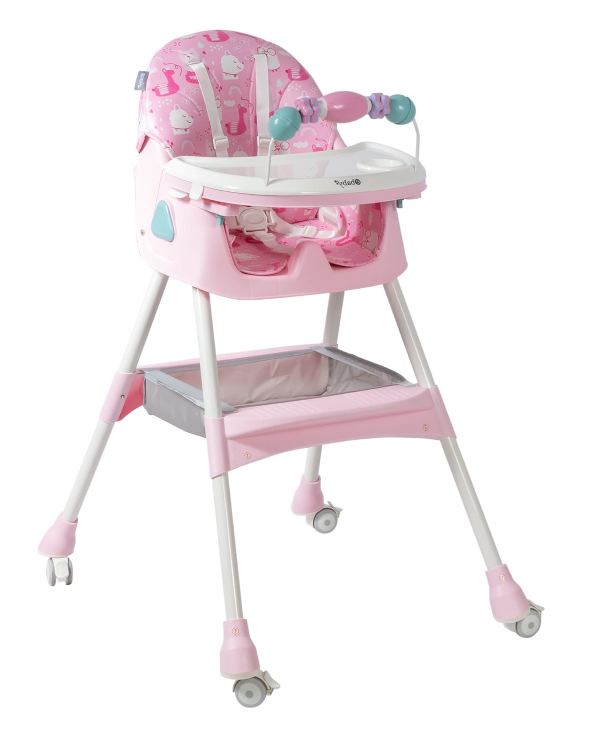 SILLA DE COMER PARA BEBE DELUXE PINK CON MECEDOR - 2