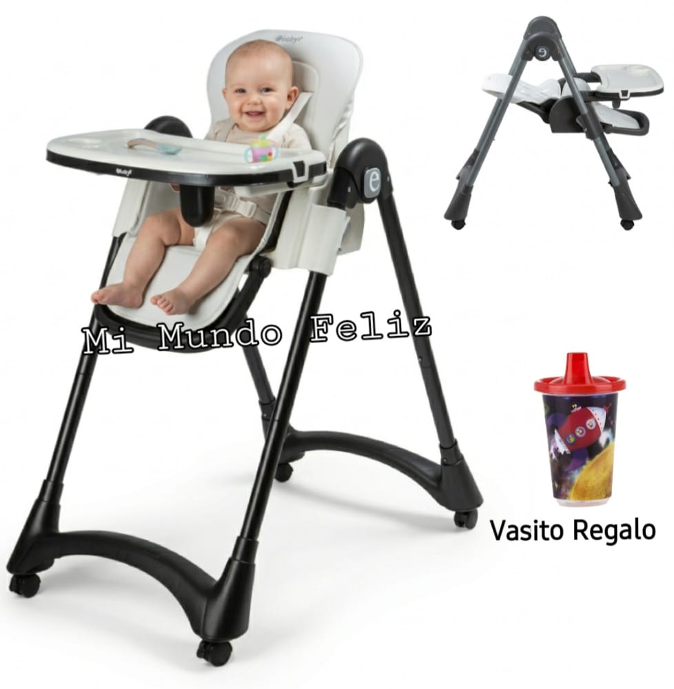 SILLA DE COMER PARA BEBE 6 NIVELES DE ALTURA wHITE - 1