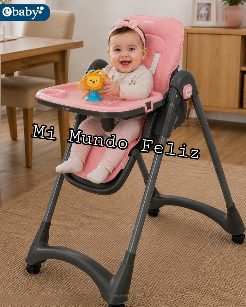 SILLA DE COMER CON NIVELES DE ALTURA PLEGABLE PINK - 1