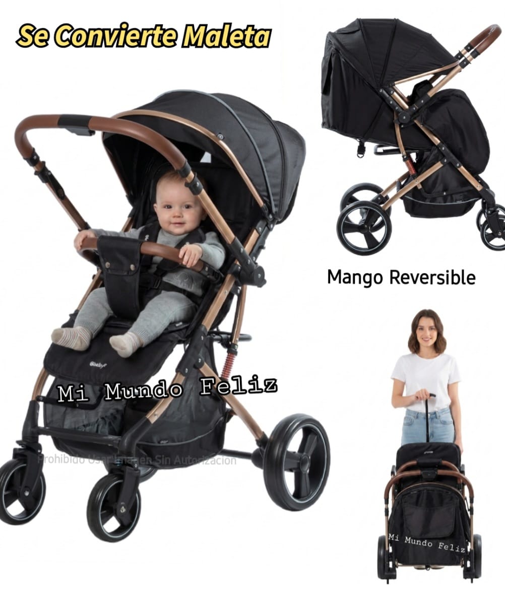 COCHE PARA BEBE MALETA CON CUBREPIES MANGO REVERSIBLE - 1