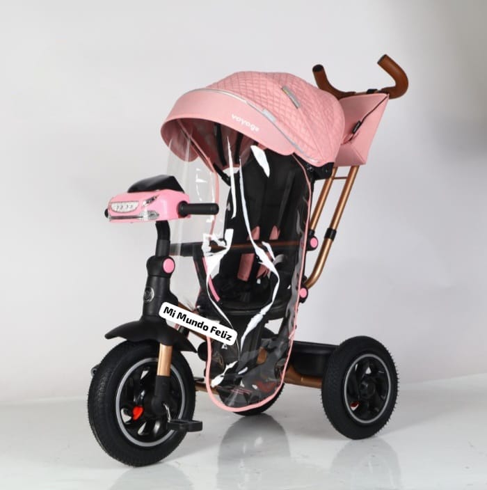 TRICICLO PARA NIÑOS ASIENTO GIRATORIO MUSICAL DELUXE ROSA - 2