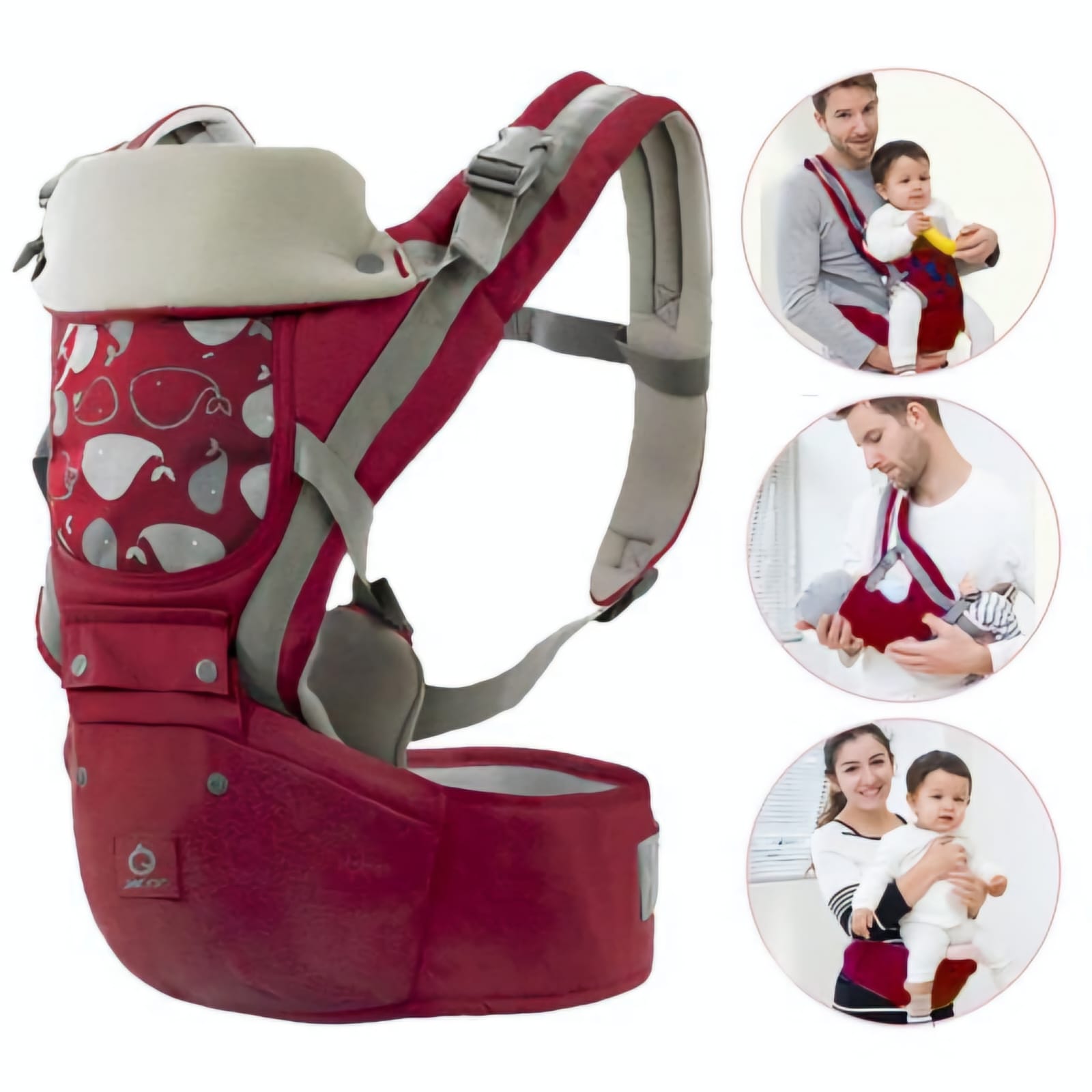 CANGURO PARA BEBE 3 EN 1 ERGONOMICO RED - 1