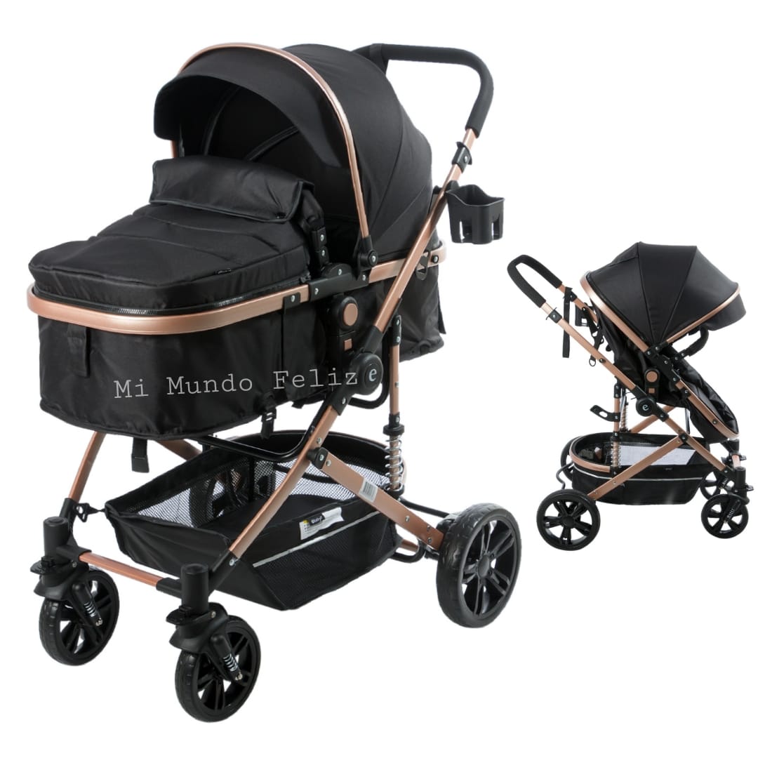 COCHE MOISES PARA BEBE GOLD EUROPEO NEGRO - 1