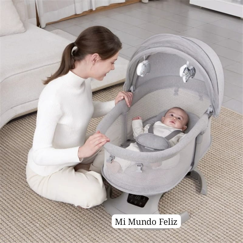 MECEDORA PARA BEBE ELECTRICA CONVERTIBLE CUNITA MUSICAL GRIS - 3