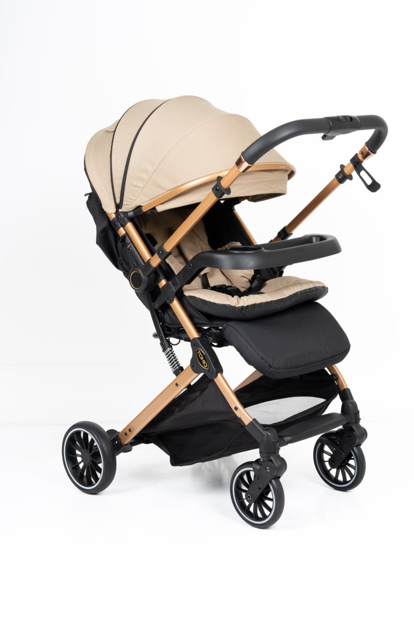 COCHE  PARA BEBE BEIGE GOLDEN DELUXE - 3