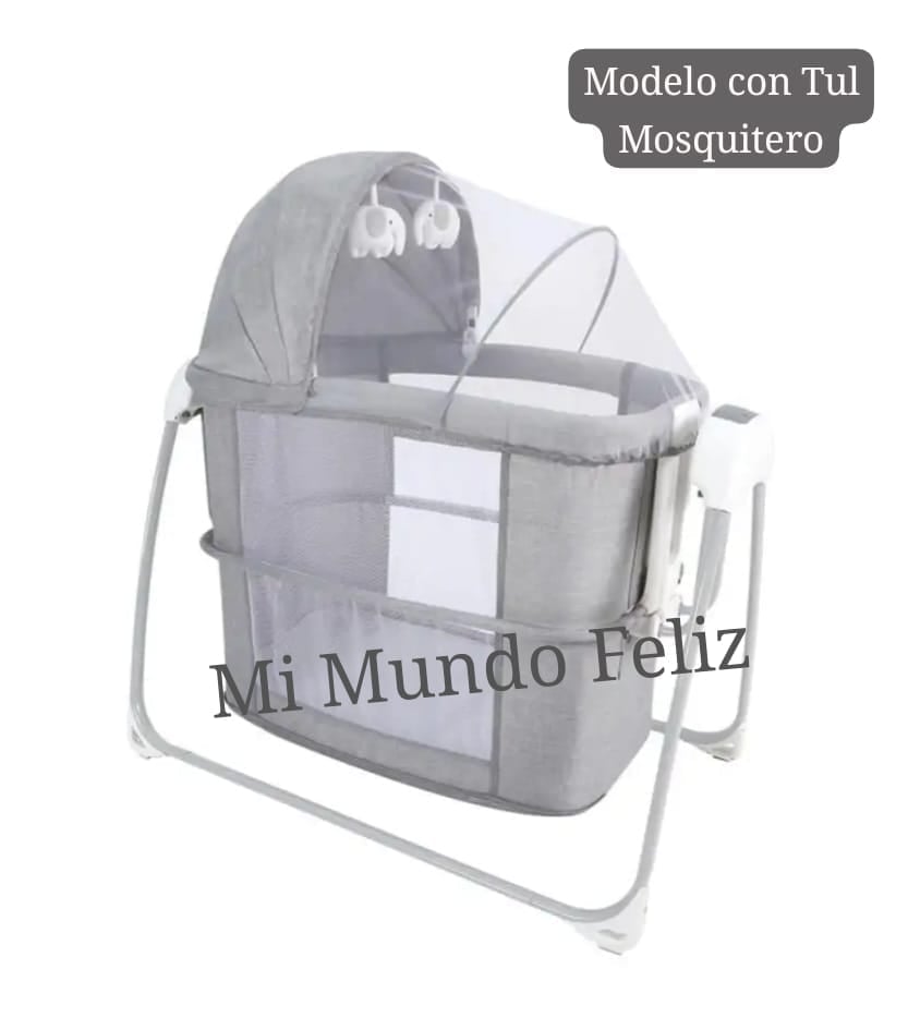 CUNA PARA BEBE CON MECEDOR ELECTRICO TULL BLUETOOTH - 4