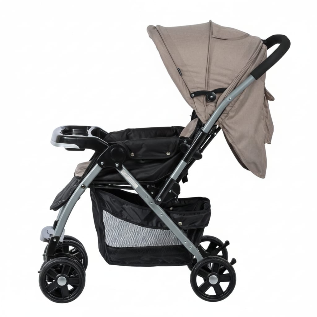 COCHE CUNA PARA BEBE SILVER BEIGE MANGO REVERSIBLE - 4