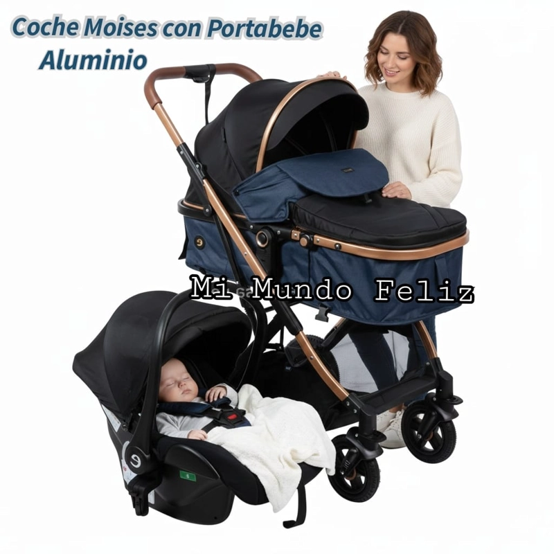 COCHE MOISES PARA BEBE SISTEMA PORTABEBE BLUE - 1