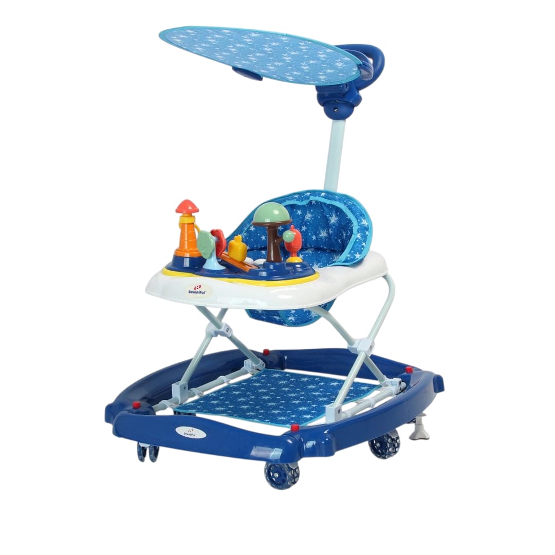ANDADOR PARA BEBE MECEDOR CON GUIADOR SOMBRILLA BLUE STARS - 3