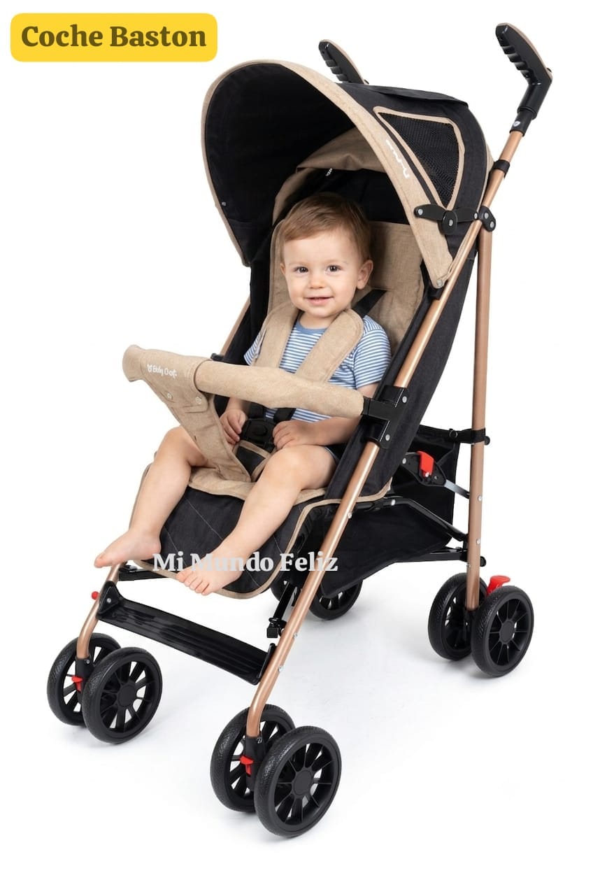 COCHE BASTON DE PASEO LIGERO FACIL TRASLADO BEIGE - 1