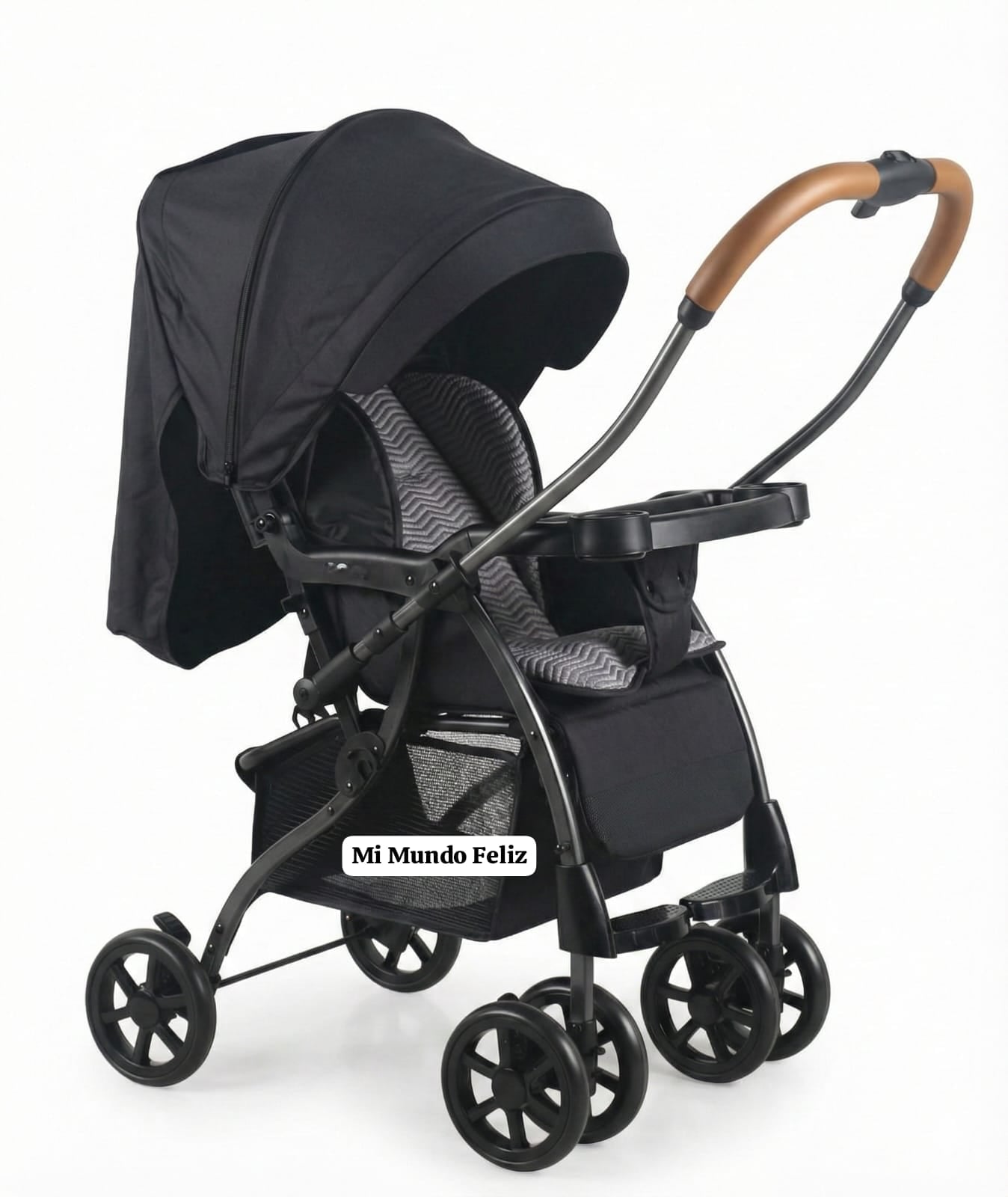 COCHE CUNA PARA BEBE MANGO REVERSIBLE PLEGADO COMPACTO BLACK 2.0 - 2