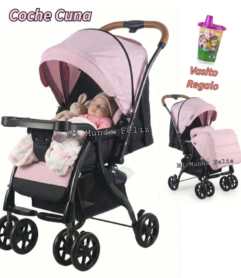 COCHE CUNA PARA BEBE MANGO REVERSIBLE PLEGADO COMPACTO PINKYS 2.0 - 1